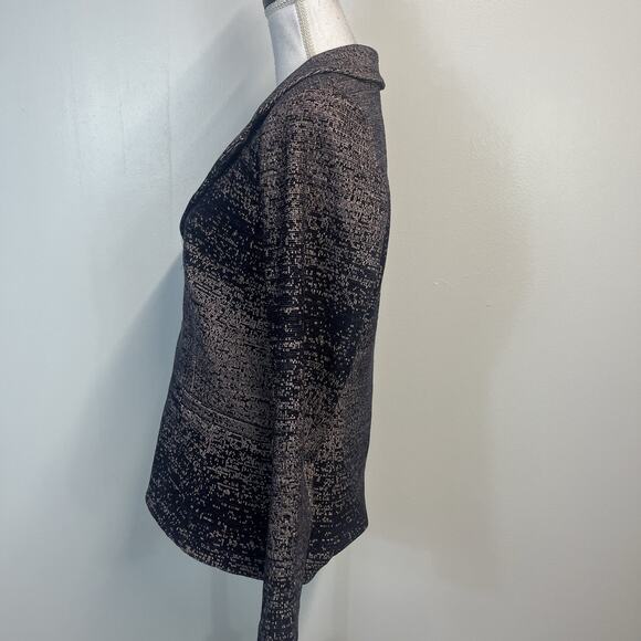 Donna Degnan Blazer Jacket Women's Size 10 Pink Navy Blue Zip Front Stretch - Picture 7 of 9